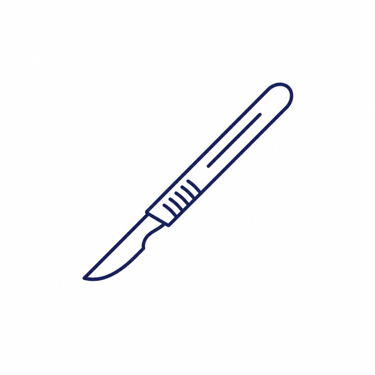 Chirurgie für Pferde in der Pferdeklinik Pill Symbol für Pferdechirurgie mit chirurgischem Skalpell